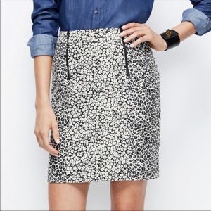 Ann Taylor Black and White Floral Skirt